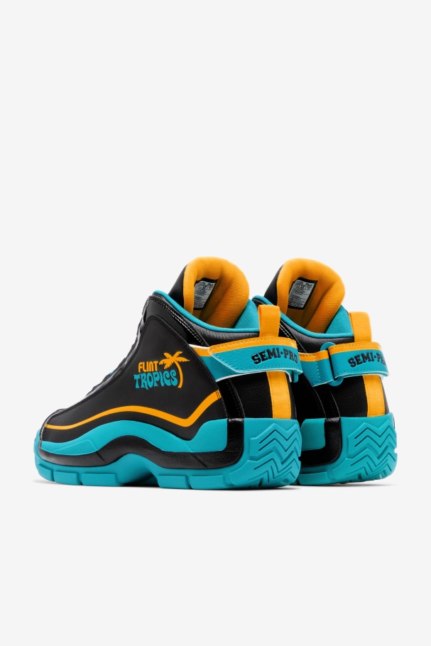 Men\'s Grant Hill 2 x Semi-Pro Fila UK Black/Teal/Zinnia