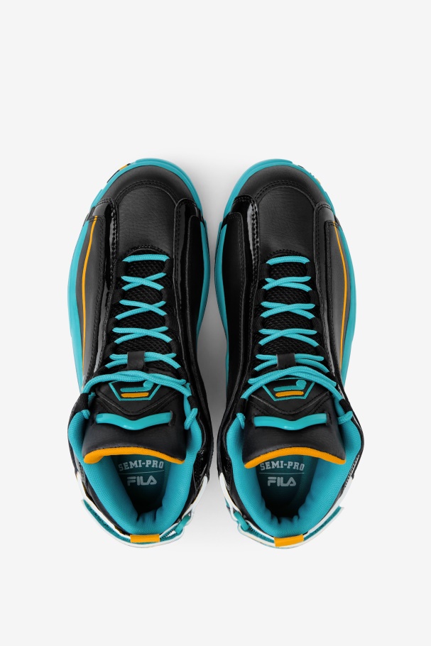 Men\'s Grant Hill 2 x Semi-Pro Fila UK Black/Teal/Zinnia