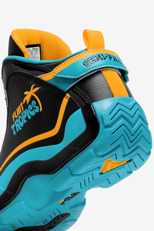 Men\'s Grant Hill 2 x Semi-Pro Fila UK Black/Teal/Zinnia