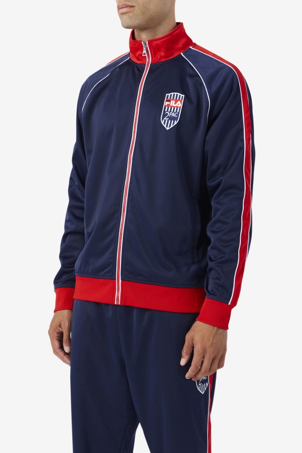 2Pac Track Jacket Navy/Red/White Fila UK