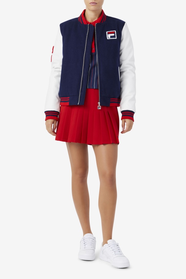 Dixon Varsity Jacket Navy/White/Red Fila UK