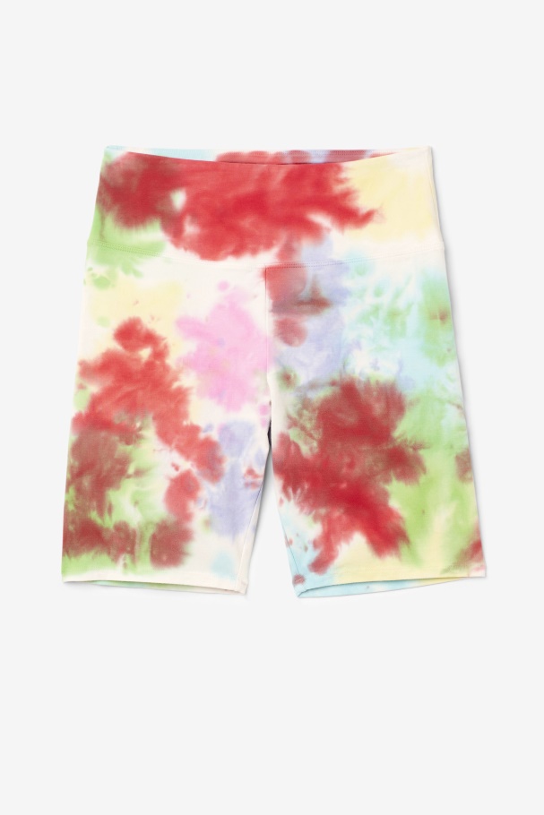 Taima Tie Dye Bike Short Green/White/Periwinkle/Red Fila UK