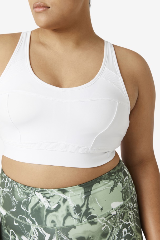 Fila UK White Uplift Racerback Sports Bra