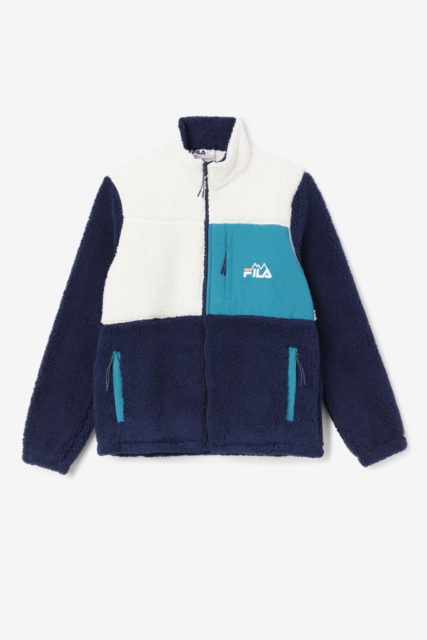 Egret/Navy/Deep Lake Fila UK Ravi Sherpa Jacket