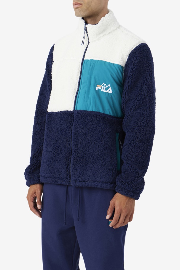 Egret/Navy/Deep Lake Fila UK Ravi Sherpa Jacket