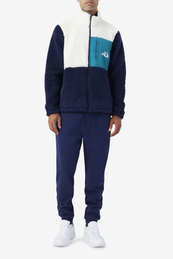 Egret/Navy/Deep Lake Fila UK Ravi Sherpa Jacket