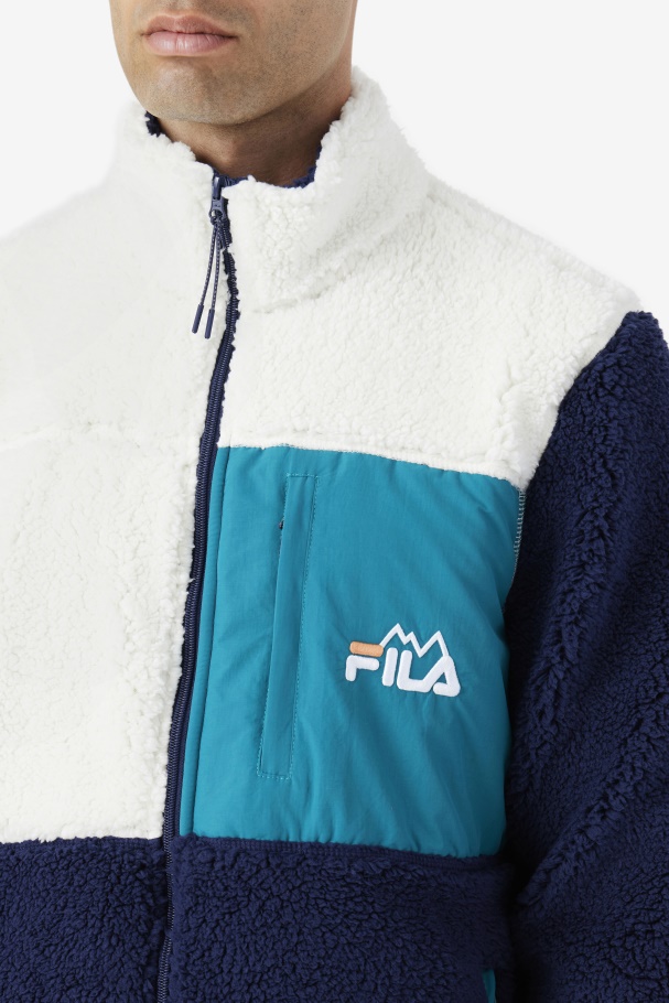 Egret/Navy/Deep Lake Fila UK Ravi Sherpa Jacket