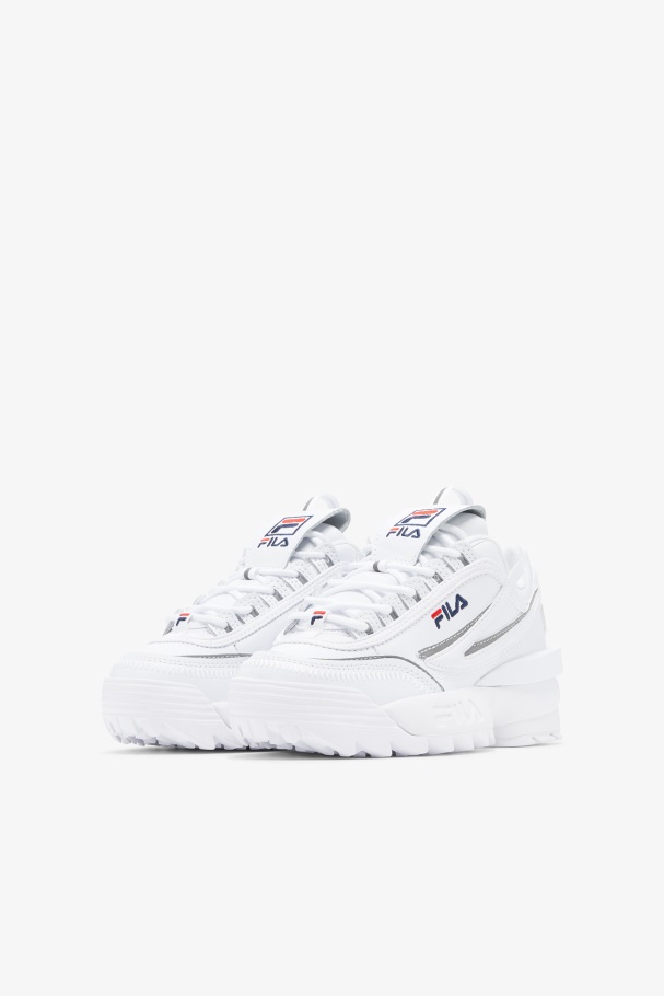 Big Kids\' Disruptor 2 EXP White/Navy/Red Fila UK