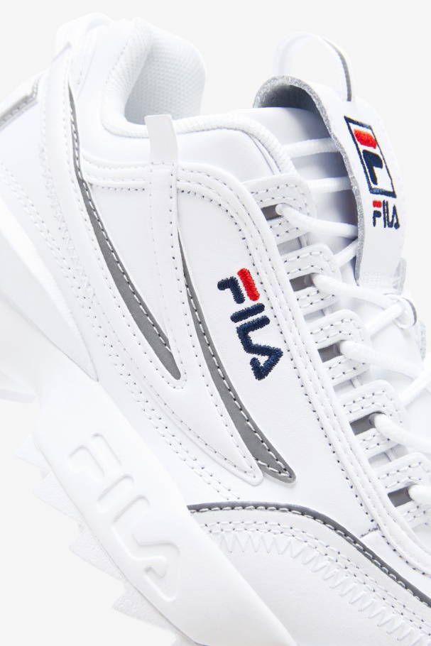Big Kids\' Disruptor 2 EXP White/Navy/Red Fila UK