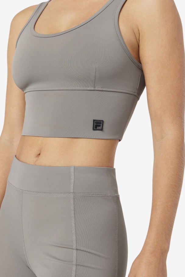 Brushed Nickel Fila UK Kora Bra Top