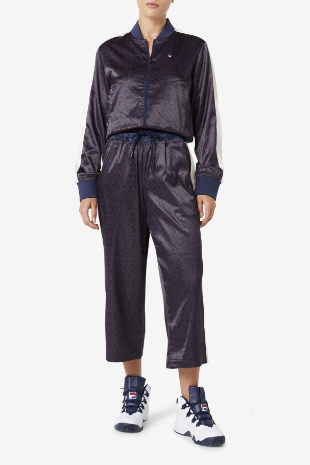 Aviana Cropped Satin Pant Fila UK Peacoat/Tofu