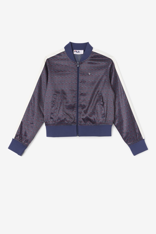 Fila UK Farah Satin Track Jacket Peacoat/Tofu