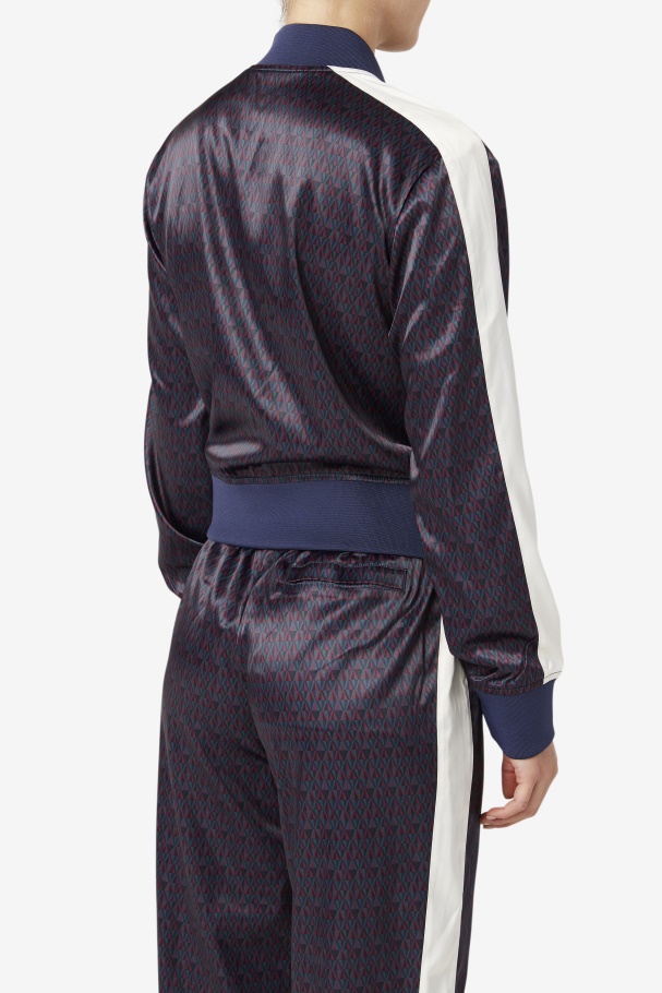Fila UK Farah Satin Track Jacket Peacoat/Tofu