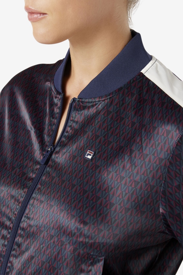 Fila UK Farah Satin Track Jacket Peacoat/Tofu