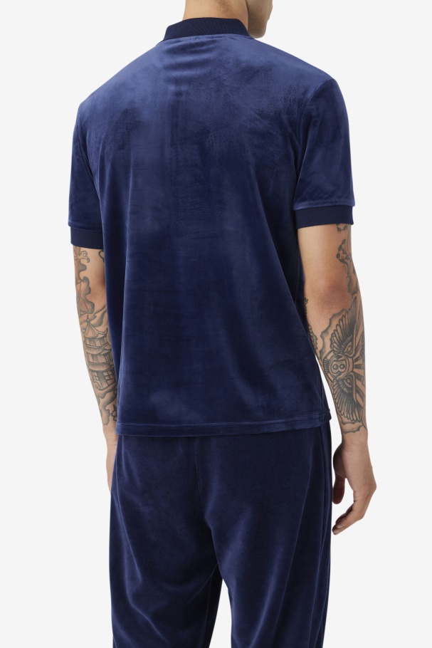 Fila UK Fil A Navy Devon Velour Polo