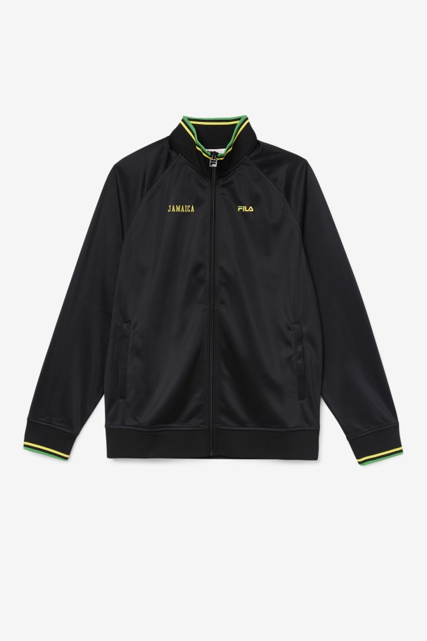 Black/Yellow/Fern Green Fila UK Jamaica Track Jacket