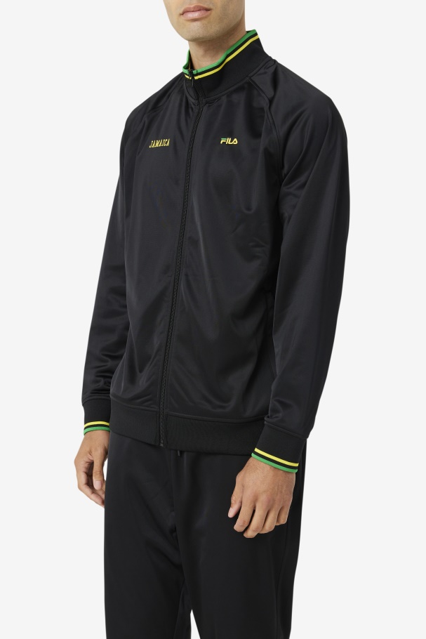 Black/Yellow/Fern Green Fila UK Jamaica Track Jacket