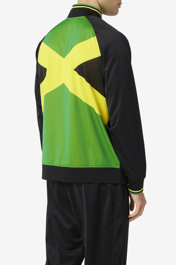 Black/Yellow/Fern Green Fila UK Jamaica Track Jacket
