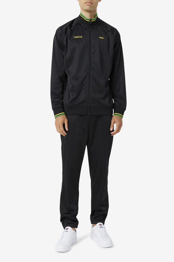 Black/Yellow/Fern Green Fila UK Jamaica Track Jacket