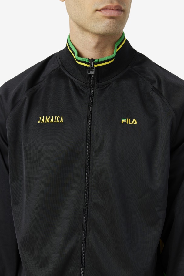 Black/Yellow/Fern Green Fila UK Jamaica Track Jacket