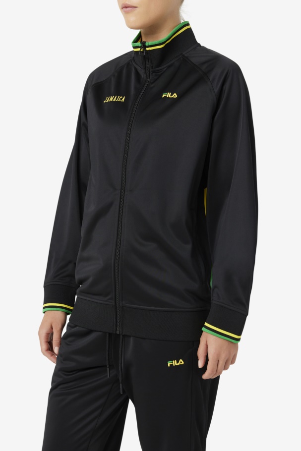 Black/Yellow/Fern Green Fila UK Jamaica Track Jacket