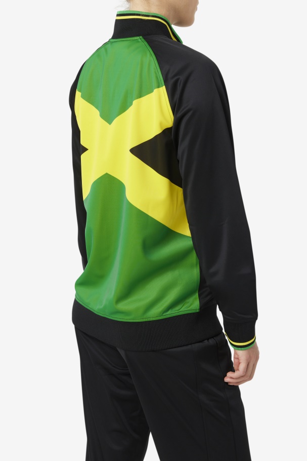 Black/Yellow/Fern Green Fila UK Jamaica Track Jacket