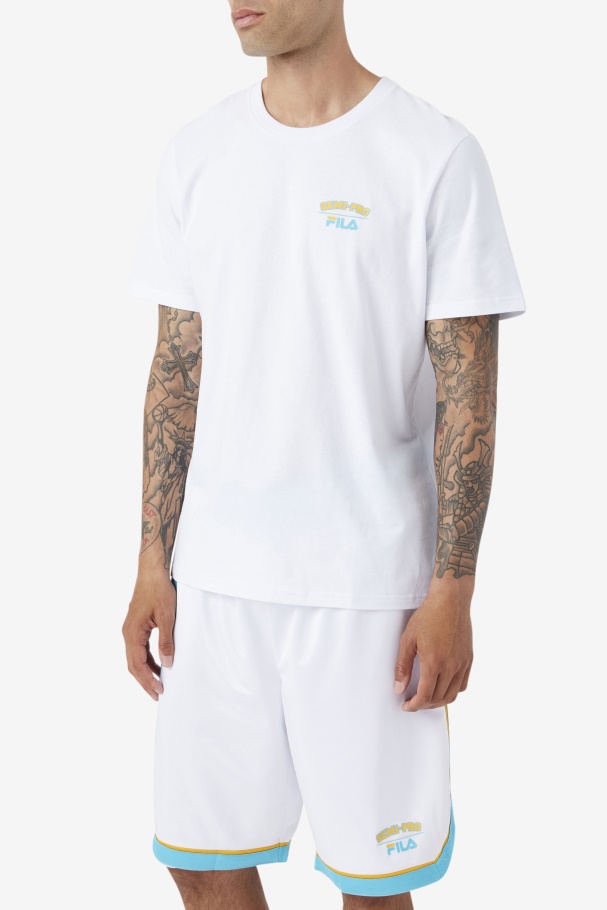 White Semi-Pro Moon Tee Fila UK