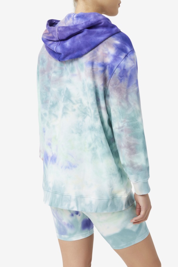 Aruba Blue Tie Dye Fila UK Aerolynn Tie Dye Hoodie