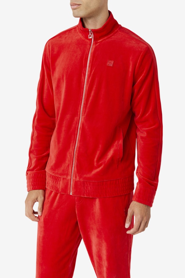 Fila UK Deverall Velour Jacket Red