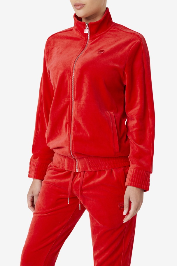 Fila UK Deverall Velour Jacket Red