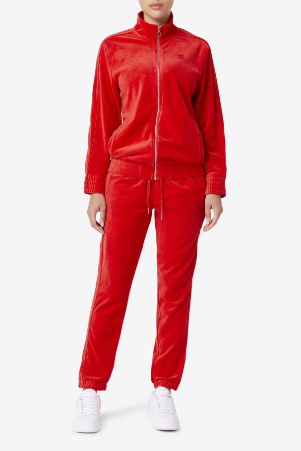 Fila UK Deverall Velour Jacket Red