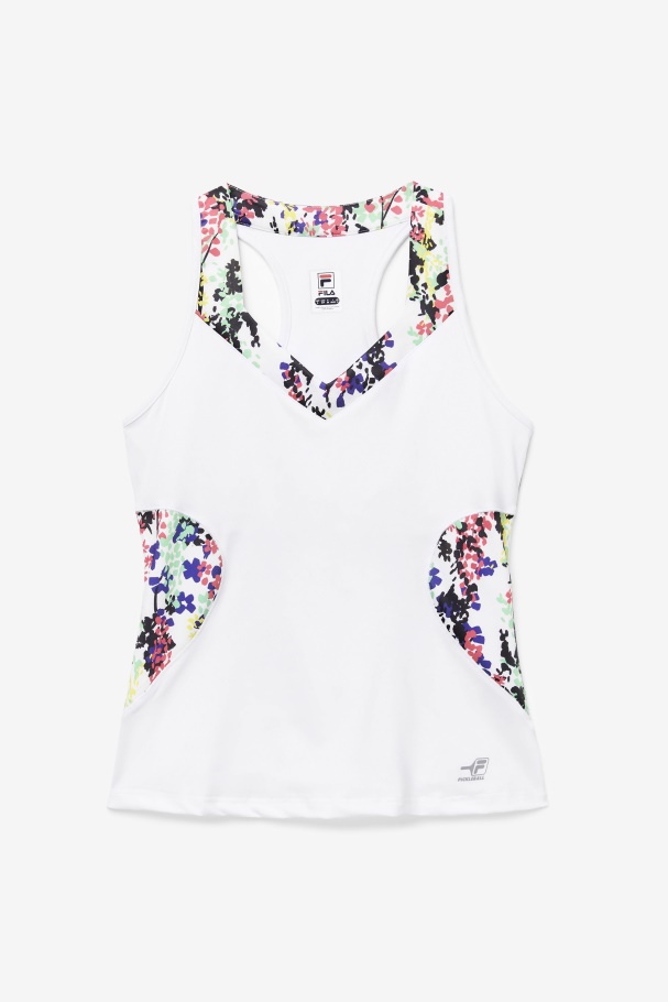 Pickleball Halter Tank Multicolor Floral Print/White Fila UK