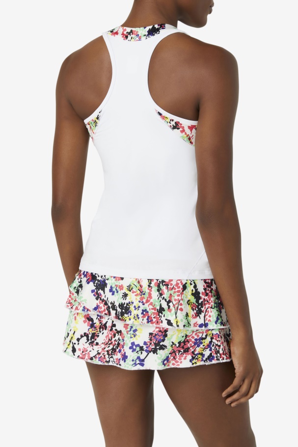 Pickleball Halter Tank Multicolor Floral Print/White Fila UK