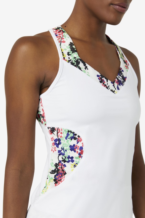 Pickleball Halter Tank Multicolor Floral Print/White Fila UK