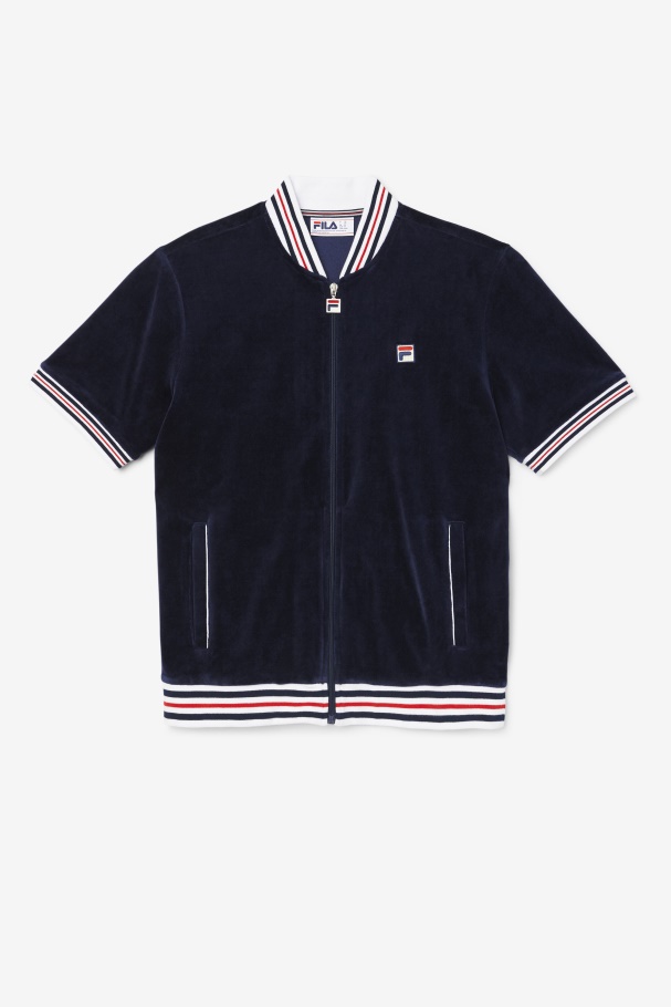 Fila UK Estudio Velour Jacket Navy/White