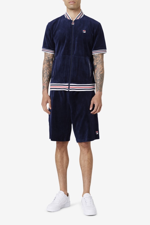 Fila UK Estudio Velour Jacket Navy/White