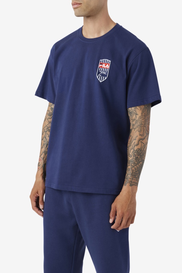 2Pac Patch Tee Navy Fila UK