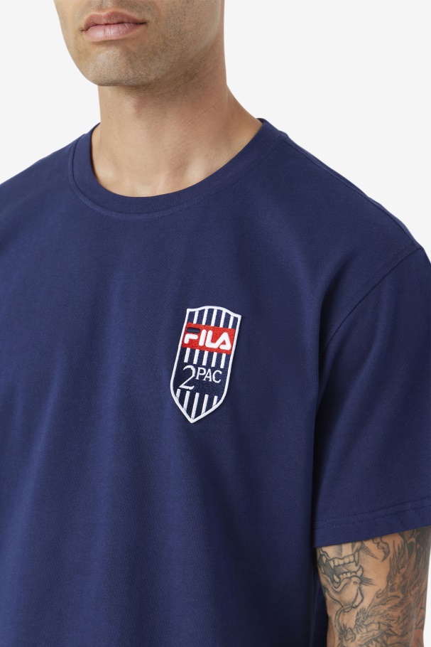 2Pac Patch Tee Navy Fila UK
