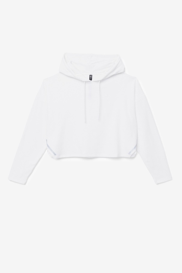 Fila UK White Fi-Lux Cropped Hoodie
