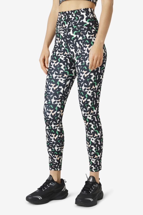 Black Animal Fila UK Forza Sleek 7/8 Leggings