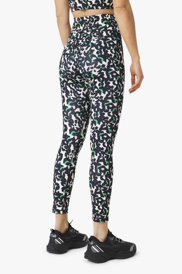 Black Animal Fila UK Forza Sleek 7/8 Leggings