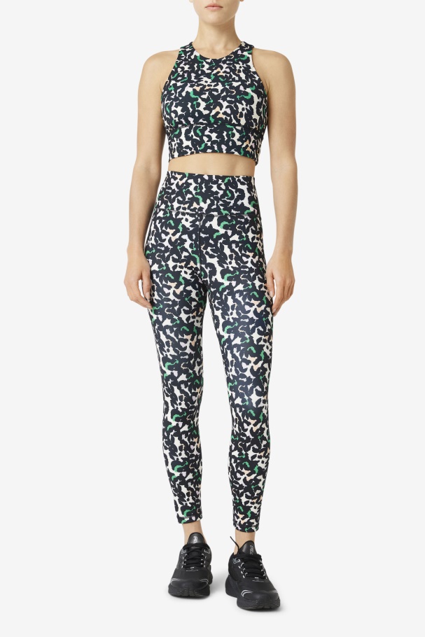 Black Animal Fila UK Forza Sleek 7/8 Leggings