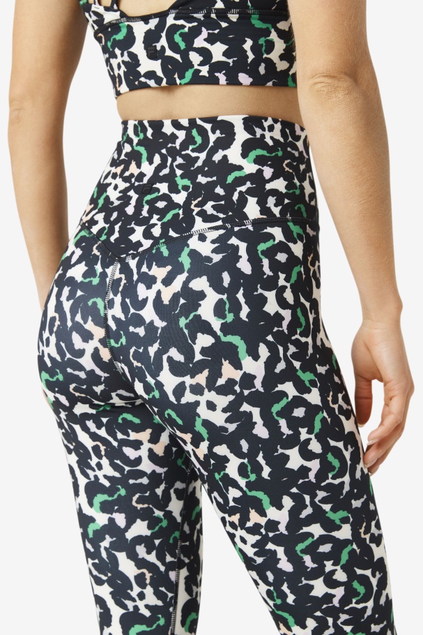 Black Animal Fila UK Forza Sleek 7/8 Leggings