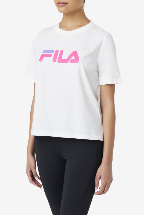 miss eagle tee White/Pink Glow/Purple Hebe Fila UK