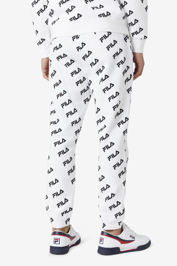 White/Black Fila UK Diagonal Logo Jogger