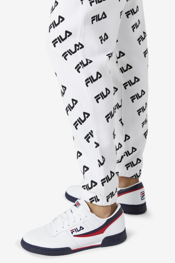 White/Black Fila UK Diagonal Logo Jogger