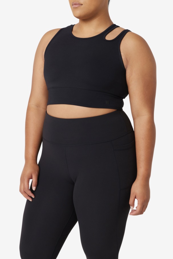 Fila UK Uplift Slice Crop Bra Top Black