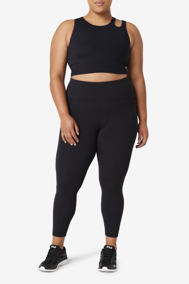 Fila UK Uplift Slice Crop Bra Top Black