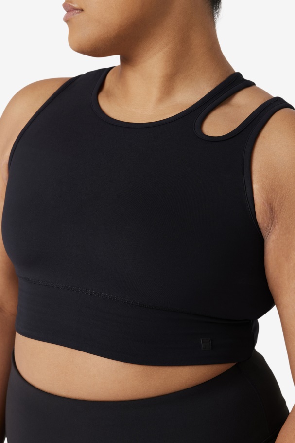 Fila UK Uplift Slice Crop Bra Top Black