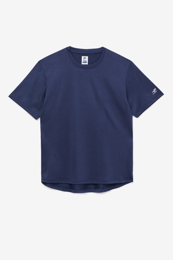 Pickleball Scallop Hem Crew Fila UK Navy Heather